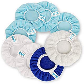 SPTA 9 Inch & 10 Inch Car Polisher Bonnet, Waxers Bonnet Set,Max Waxer Bonnet Polishing Pad for Most Car Polishers for 9 Inch & 10 Inch Car Polisher Pack of 8Pcs