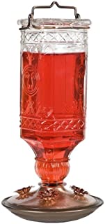 Perky-Pet 8118-2 Glass Antique Bottle Hummingbird Feeder, Clear