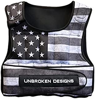 Unbroken Designs Unisex 20lbs Stars and Stripes Cropped Weight Vest-Adjustable Weight Jacket for Resistance Training, Neoprene Weight Vest, Boxing Training Fitness, Shapewear and Tummy Controller