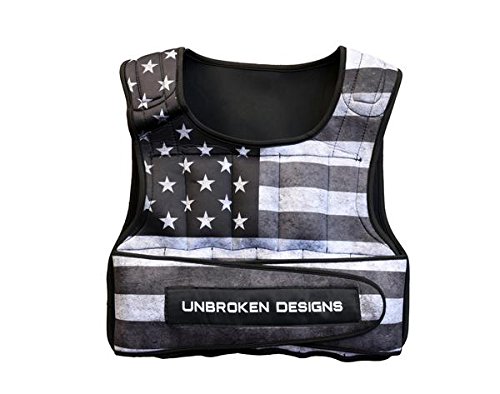 Unbroken Designs Unisex 20lbs Stars and Stripes Cropped Weight Vest-Adjustable Weight Jacket for Resistance Training, Neoprene Weight Vest, Boxing Training Fitness, Shapewear and Tummy Controller