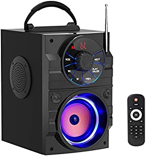 Wireless Bluetooth Speakers Professional Subwoofer Rich Bass Portable Bluetooth Speaker with Light Speakers FM Radio MP3 Player for Phone Computer Indoor Outdoor Party PC