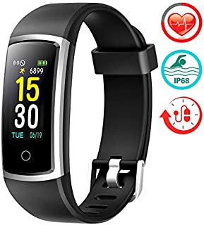 Fitness Tracker With Blood Pressure HR Monitor - 2019 Upgraded FITFORT Activity Tracker Watch With Heart Rate Color Monitor IP68 Pedometer Calorie Counter and 14 Sports Tracking for Women Kids Men