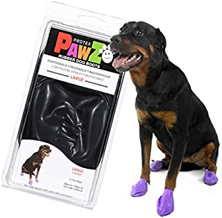 Pawz Dog Boots | Dog Paw Protection with Dog Rubber Booties | Dog Booties for Winter, Rain and Pavement Heat | Waterproof Dog Shoes for Clean Paws | Paw Friction for Dogs | Dog Shoes (L)