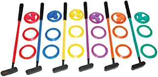 Champion Sports Mini Golf Clubs: Multi Colored Putt Putt Miniature Golfing Set for Kids - 6 Putters 18 Holes & 18 Balls