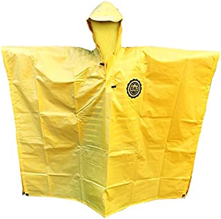 SEAL3 Rain Poncho - Waterproof, Hooded, Heavy Duty PVC Raincoat-Gear. All Outdoor Multi-Use- Hunting, Backpack, Survival, Emergency, Military or Stadium. Adult Men-Women-Kids in Bright Yellow.