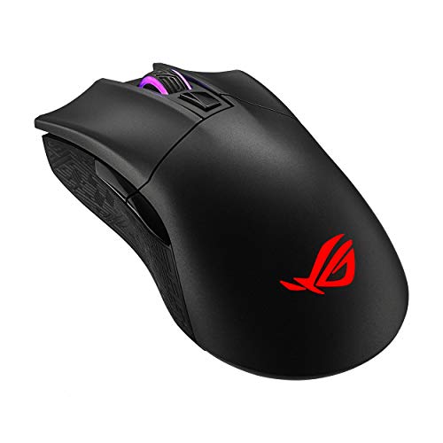 ASUS ROG Gladius II Wireless Optical Ergonomic FPS Gaming Mouse Featuring 16000 DPI Optical, 50G Acceleration, 400 IPS Sensor, Swappable Omron Switches, and Aura Sync RGB Lighting