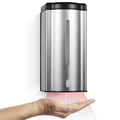 Automatic Soap Dispenser, Commercial Wall Mounted Stainless Steel Touchless Soap Dispenser, 20oz/600ml Infrared Motion Sensor,for Home Hotel School Restaurant Office.