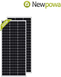 Newpowa 100 Watt Monocrystalline 100W 12V Solar Panel High Efficiency Mono Module RV Marine Boat Off Grid(2 pcs)