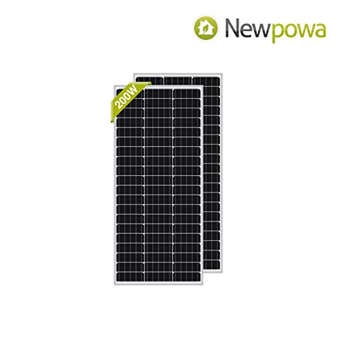 Newpowa 100 Watt Monocrystalline 100W 12V Solar Panel High Efficiency Mono Module RV Marine Boat Off Grid(2 pcs)