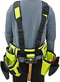 BHTOP Tool Belt Bag, Combo Apron Tool Bags and Suspenders, Professional Comfort Rig,Adjustable System Work Gear in Yellow