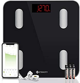 Etekcity Digital Weight Scale, Smart Bluetooth Body Fat Scale, Bathroom Scale Tracks 13 Key Compositions, 6mm-Thick Glass, Sync with Fitbit, Apple Health and Google Fit, 400 lbs