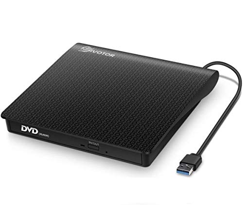 External DVD Drive, EIVOTOR2020 Newest USB 3.0 Portable CD/DVD +/-RW Drive Slim Optical Burner Writer Rewriter, High Speed Data Transfer for Laptop Notebook Desktop PC MAC OS Windows 7/8/10