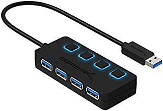 Sabrent 4-Port USB 3.0 Hub with Individual LED Power Switches (HB-UM43)