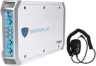 Rockville RXM-F3 1600 Watt Marine/Boat 4 Channel Amplifier Amp+PA Microphone