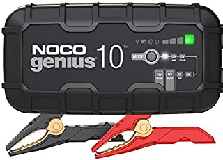 NOCO GENIUS10, 10-Amp Fully-Automatic Smart Charger, 6V And 12V Battery Charger, Battery Maintainer, Trickle Charger, And Battery Desulfator With Temperature Compensation