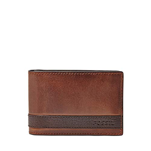 Fossil Men's Quinn Leather Bifold Wallet, Brown