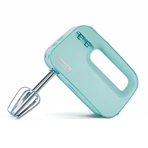 Dash Smart Store Compact Hand Mixer Electric for Whipping + Mixing Cookies, Brownies, Cakes, Dough, Batters, Meringues & More, 3 speed, Aqua