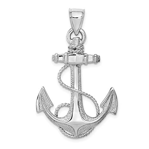 14k White Gold Nautical Pendant Charm Necklace