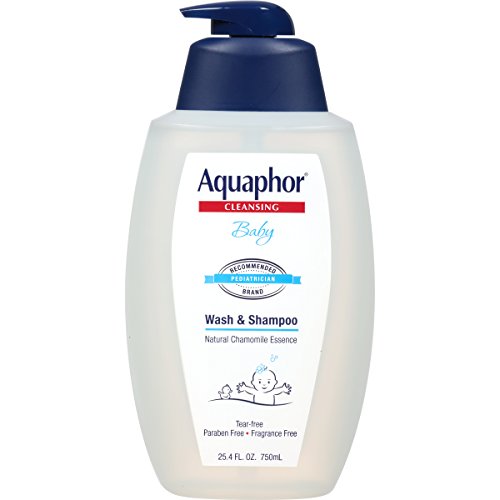 Aquaphor Baby Wash and Shampoo - Mild, Tear-free 2-in-1 Solution for Babys Sensitive Skin - 25.4 fl. oz. Pump