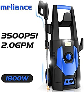 mrliance 3500PSI Electric Pressure Washer, 2.0GPM Electric Power Washer High Pressure Washer with Spray Gun, Brush, and 4 Quick-Connect Spray Tip (Blue)