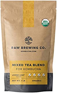 Kombucha.com Certified Organic Loose Leaf Tea - Kombucha Brewing Blends (Black/Green/White Tea Blend, 1 Pound)