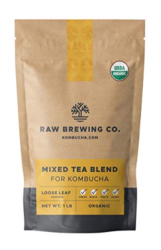 Kombucha.com Certified Organic Loose Leaf Tea - Kombucha Brewing Blends (Black/Green/White Tea Blend, 1 Pound)