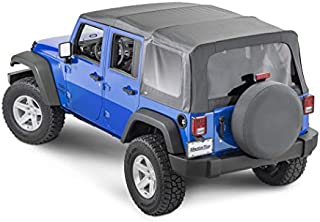 MasterTop Replacement Soft Top in Black Diamond Sail Cloth Fabric| Fits 2010-2018 Jeep JKU 4 Door Wrangler Vehicles| Requires Original Soft Top Bow System for Installation|15101935