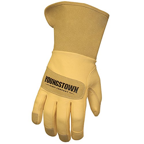 Youngstown Glove 11-3255-60-M Leather Utility Wide-Cuff Gloves, Medium, Brown