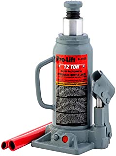 Pro-Lift B-012D Grey Hydraulic Bottle Jack - 12 Ton Capacity