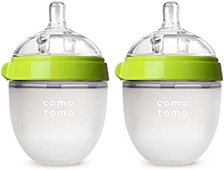 Comotomo Baby Bottle, Green, 5 Ounce (2 Count)