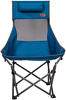 Mac Sports XP High-Back Folding Camping Chair | Outdoor Back/Lumbar Support, Lightweight (Weighs Under 6lbs), Heavy Duty (Supports 225lbs), for Camping Hiking Gaming Backpacking Sports Hunting | Blue