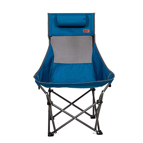 Mac Sports XP High-Back Folding Camping Chair | Outdoor Back/Lumbar Support, Lightweight (Weighs Under 6lbs), Heavy Duty (Supports 225lbs), for Camping Hiking Gaming Backpacking Sports Hunting | Blue