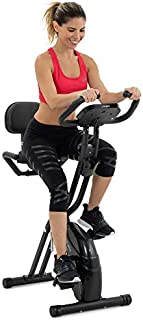 Folding Exercise Bike with 10-Level Adjustable Magnetic Resistance | Upright and Recumbent Foldable Stationary Bike is the Perfect Workout Bike for Home Use for Men, Women, and Seniors (Black)