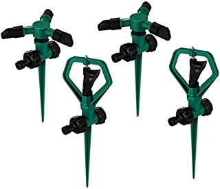 Lawn Sprinkler, 4PCS Automatic 360 Rotating Adjustable Garden Water Sprinklers Lawn Irrigation System with Leak-Proof Design Durable for Garden Yard Kids 3,000 Sq. Ft Coverage