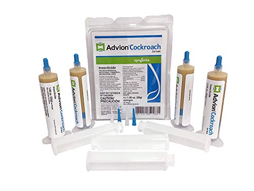 advion 383920 4 Tubes and 4 Plungers Cockroach German Roach Pest Control Inse, Brown