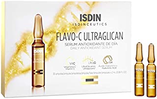 ISDIN Serum Ampoules Flavo-C Ultraglican, Vitamin C and Hyaluronic Acid, 10 ampoules