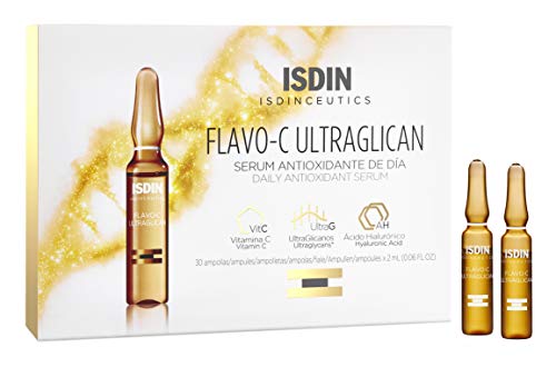 ISDIN Serum Ampoules Flavo-C Ultraglican, Vitamin C and Hyaluronic Acid, 10 ampoules