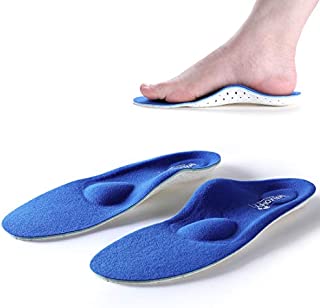 Walkomfy Plantar Fasciitis Pain Relief Orthotics - Flat Feet Arch Support Insoles Shoe Inserts for Men and Women/Sports Shock Absorption for Walking,Running,Hiking (Blue, 8-8.5 Women/6-6.5 Men)