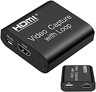 LEADNOVO Video HDMI Capture Card with Loop Out, 4K HD 1080P 60FPS USB 2.0 Capture Card for Live Streaming Broadcasting Video Recording for PS3/4, Xbox One & Xbox 360, Switch, DSLR, Camcorders