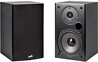 Polk Audio T15 100 Watt Home Theater Bookshelf Speakers (Pair) - Premium Sound at a Great Value | Dolby and DTS Surround | Wall-Mountable,Black