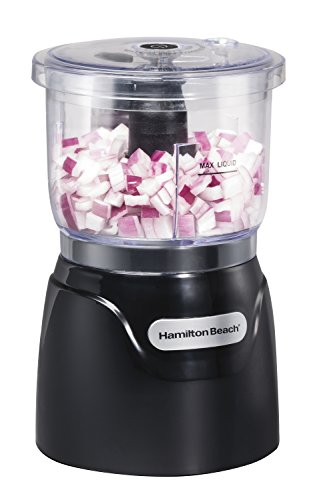 Hamilton Beach Mini 3-Cup Food Processor & Vegetable Chopper, 350 Watts, for Dicing, Mincing, and Puree, Black (72850)