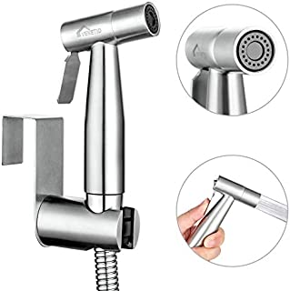 VENETIO Handheld Bidet Sprayer for Toilet with Anti-leaking Hose, Toilet or Wall Mounted, Multi-function for Cloth Diaper Sprayer, Shattaf Shower, Pets Shower, 304 Stainless Steel Material