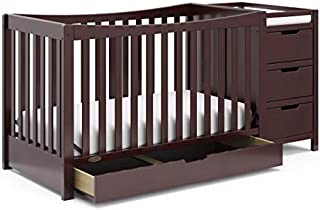 Graco Remi 4-in-1 Convertible Crib and Changer, Espresso, Easily Converts to Toddler Bed Day Bed or Full Bed, Three Position Adjustable Height Mattress, Some Assembly Required (Mattress Not Included)