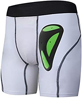 UNSHDUN Boys Youth Compression Shorts Underwear with Soft Protective Cup for Baseball Football Lacrosse Hockey