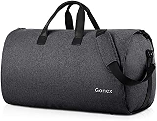 Gonex Garment Bag Carry on Duffle Suit Bag with Shoe Pocket, Convertible Hanging Duffel Travel Suitcase for Men Women Black