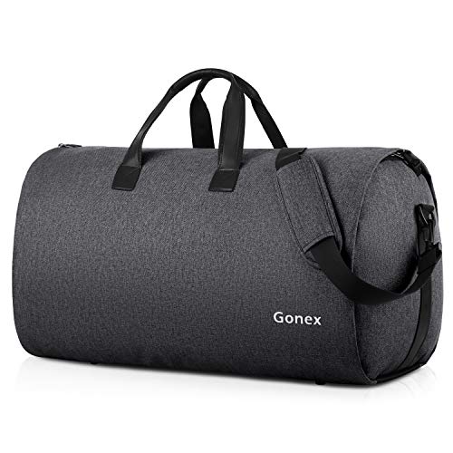 Gonex Garment Bag Carry on Duffle Suit Bag with Shoe Pocket, Convertible Hanging Duffel Travel Suitcase for Men Women Black