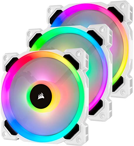 CORSAIR LL Series, LL120 RGB, 120mm RGB LED Fan, Triple Pack with Lighting Node PRO- White