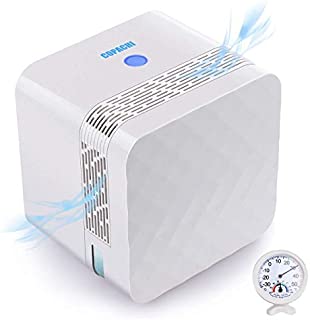 COPACHI Dehumidifier - Small Dehumidifier for Basement Bathroom Bedroom Closet RV, Portable Dehumidifier for 2100 Cubic Feet (260 sq ft), Mini Air Dehumidifier with Thermometer Hygrometer