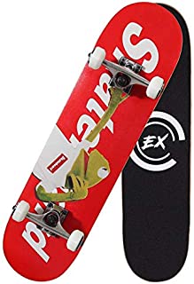 THMEX Pro Skateboards Completes Skateboard Skateboards and for Beginners 7 Layer Canadian Maple Double Kick Concave Standard and Tricks Skateboards for Kids , Beginners,and Adults