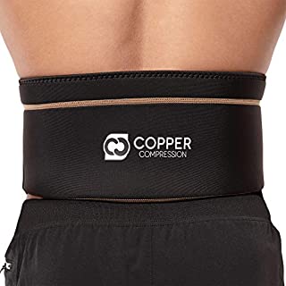 Copper Compression Recovery Back Brace - Highest Copper Content with Infused Fit. Back Braces for Lower Back Pain Relief. Lumbar Waist Support Belt for Men + Women - Small/Medium (Waist 28